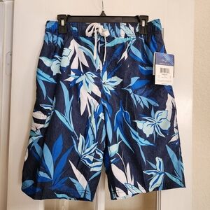 Kanu Surf Seaweeds Board Shorts Men’s Medium Navy Blue Floral Swim Trunks NWT